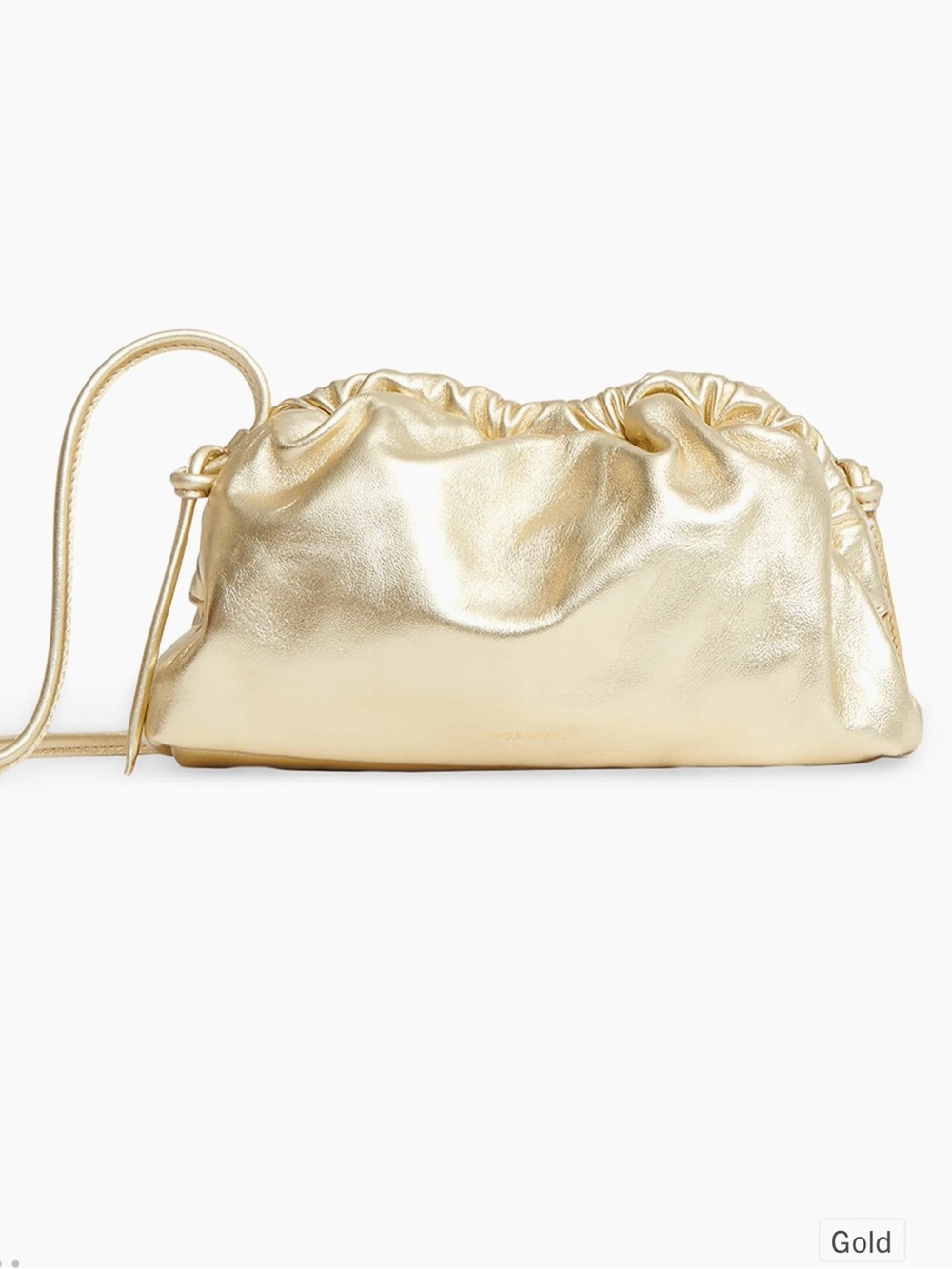 Mansur Gavriel Metallic Gold Drawstring Clutch